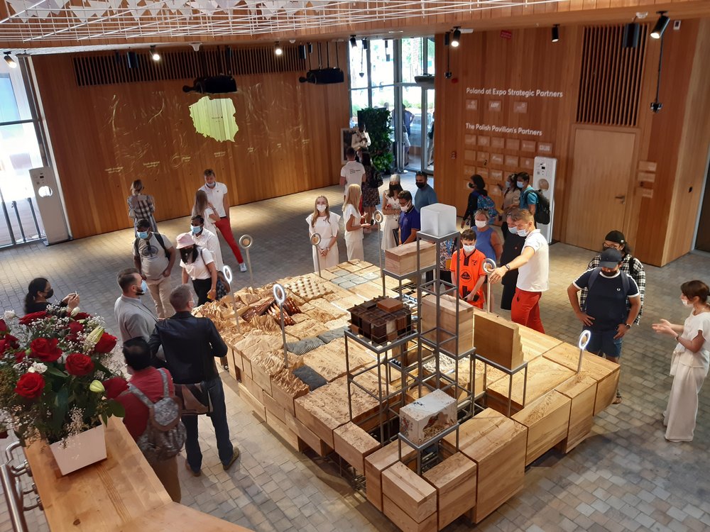 Interior of the Polish Pavilion at Expo 2020 in Dubai 