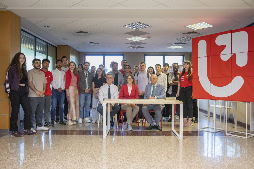 a group photo at the Welcome Point
