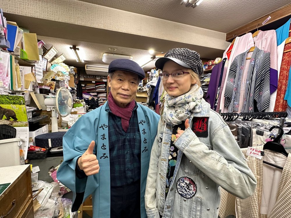 In a Japanese store with a salesperson