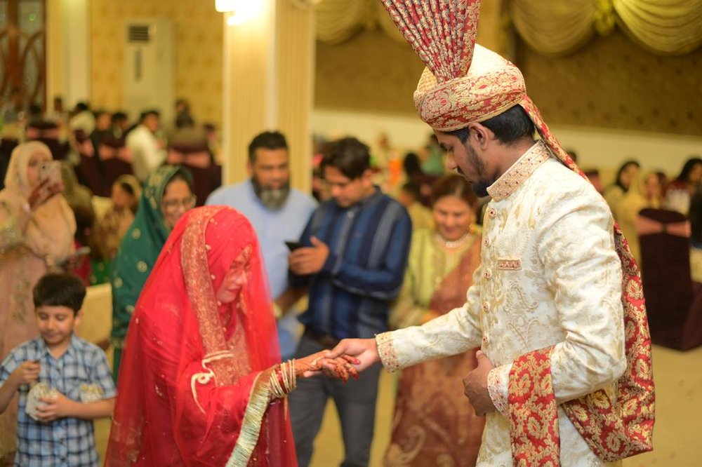 Newly-weds during a wedding in Pakistan