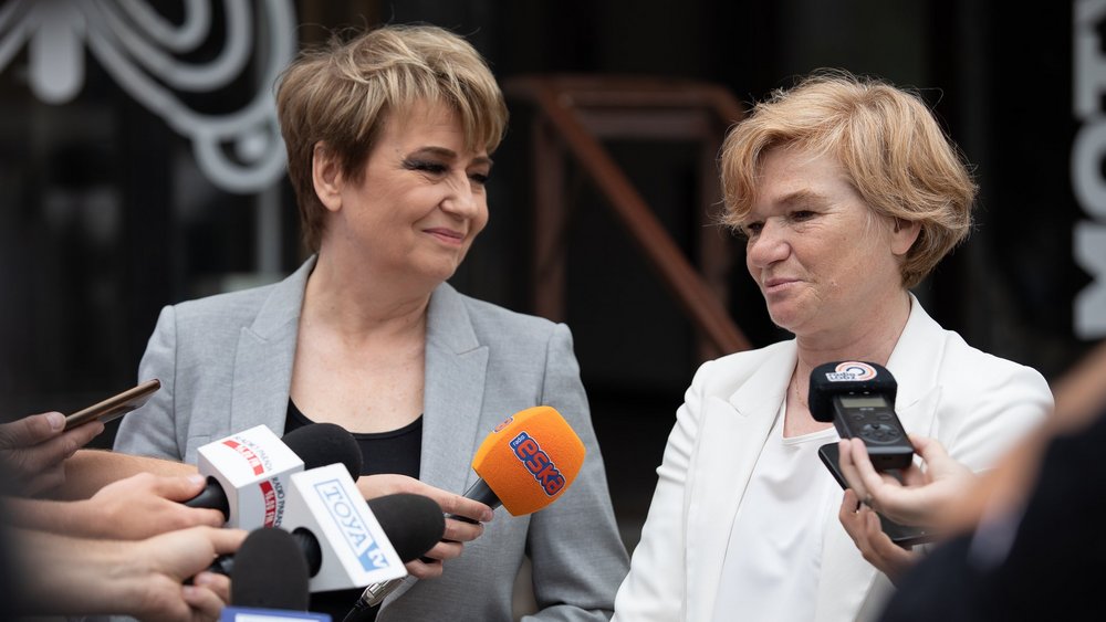 during the press conference the UL Rector, prof. Elżbieta Żądzińska and President of the city of Lodz, Hanna Zdanowska