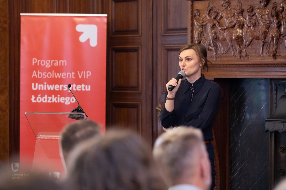 The ceremonial closing of the Mentorship Project - Vice-Rector, Prof. Agnieszka Kurczewska during her speech