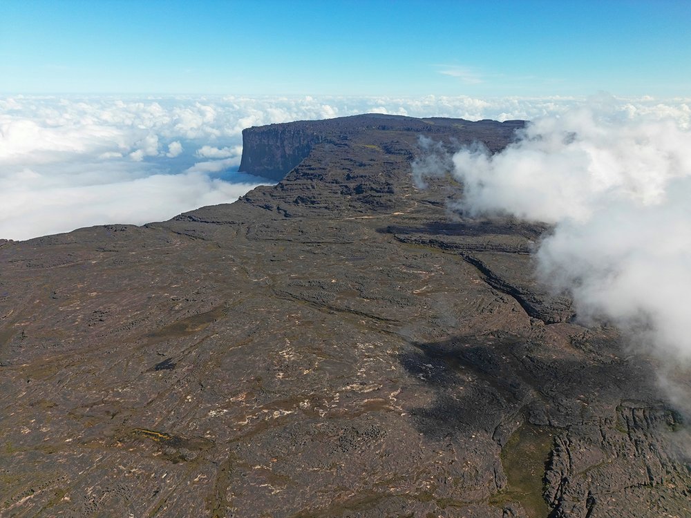 Zdjęcie z drona południowej części szczytu Roraima 