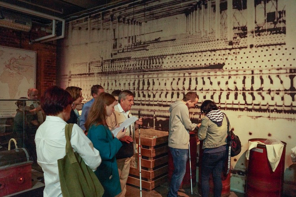 visually impaired people visiting a museum