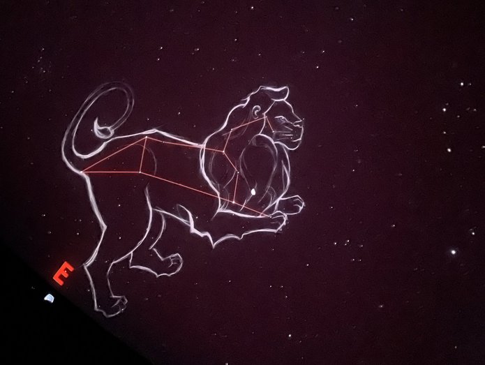 a fragment of the night sky with visualisations of many constellations