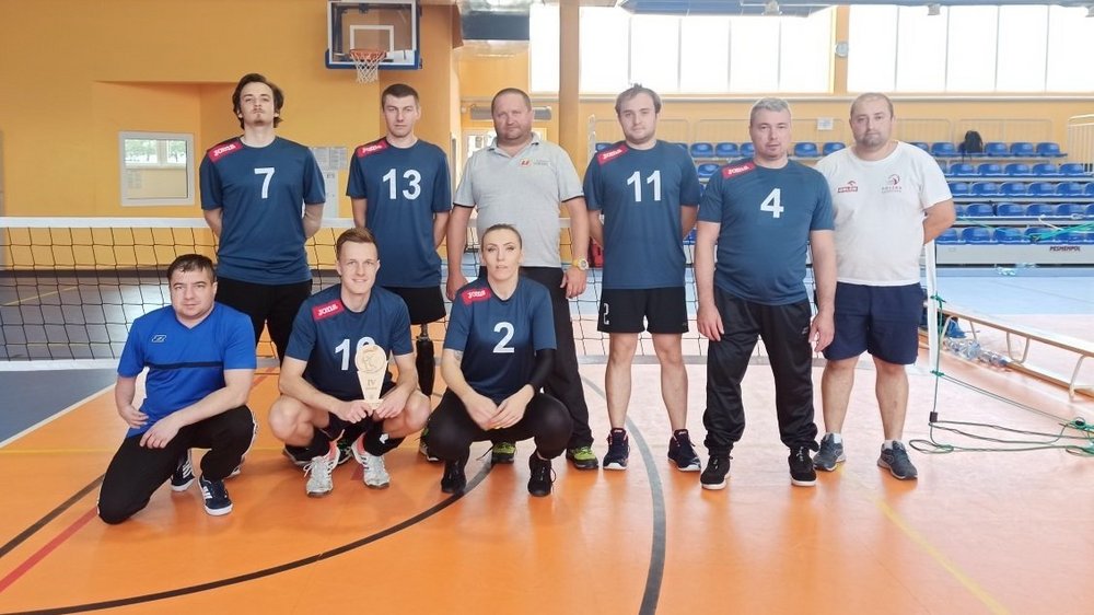 Volleyball team at the gym