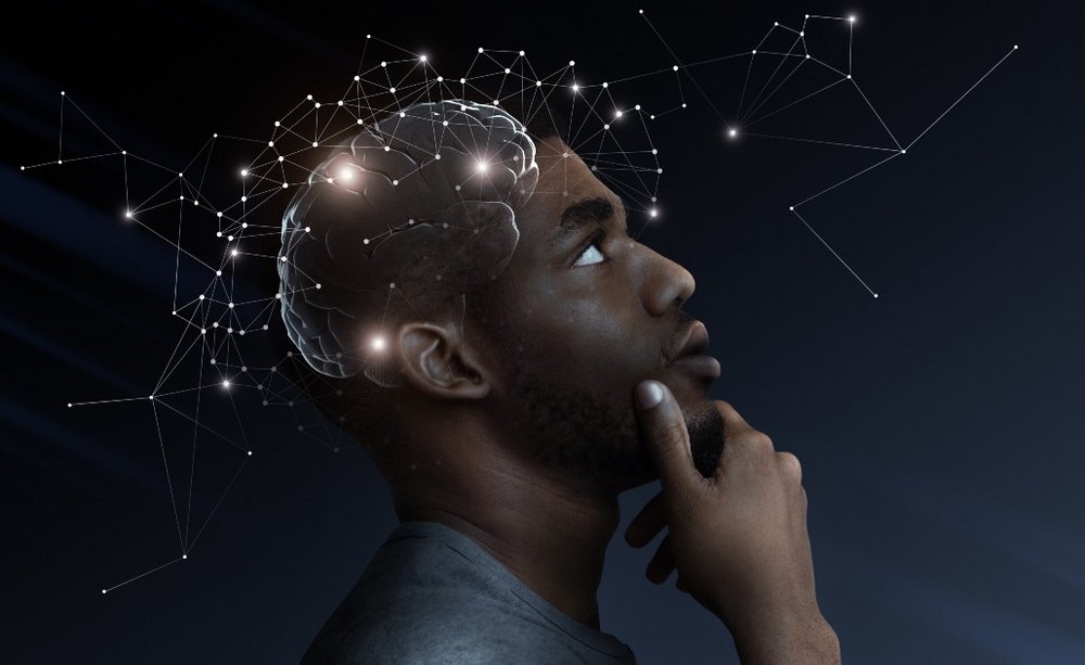 a thinking person and their brain