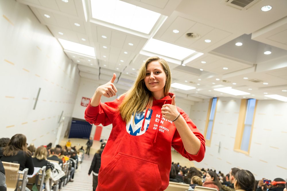 Girl with the thumbs up in sweatshirt of UL