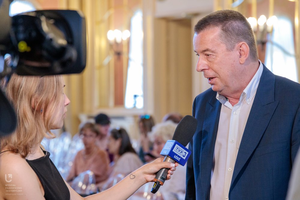 Prof. Jarosław Kita (editor of the 3rd volume of the monograph) giving an interview for TVP3