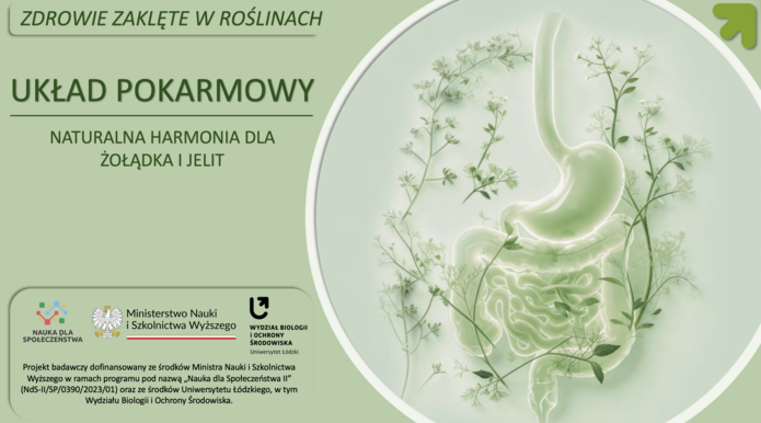 zioła, plansza dotycząca układu pokarmowego