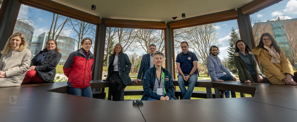 Photo of a group of people in a gazebo