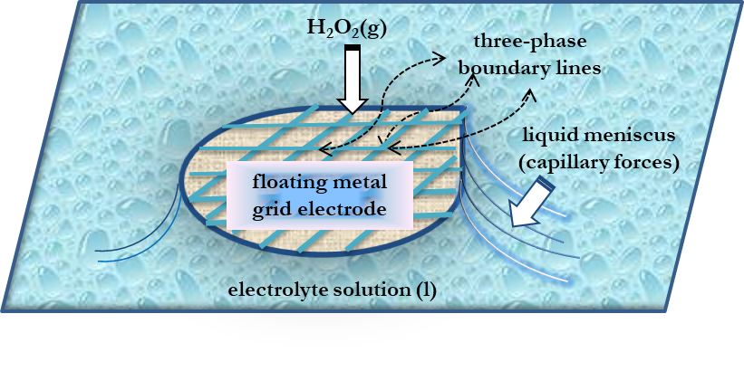 Schematic diagram of a three-phase system as a detection system for gaseous H2O2.